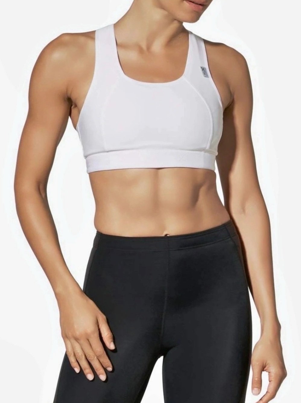 CW-X Xtra Support High Impact Sports Bra in White Size 34 D